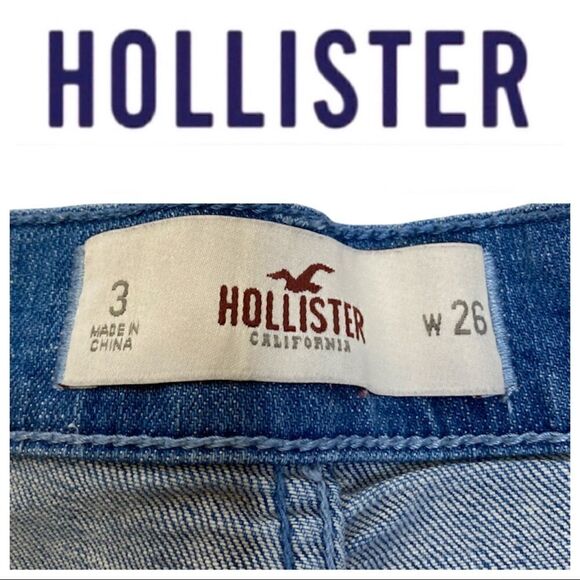 HOLLISTER Light Wash Sequin Jean Shorts Size 3/26 - Picture 3 of 3